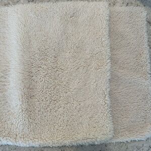 Pottery Barn Cream Faux Fur Accent Pillow Set of 2